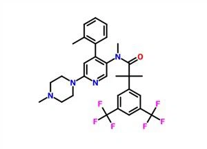 2-[3,5-bis(trifluorometil)fenil]-N,2-dimetil-N-[4-(2-metilfanil)-6-(4-metilpiperazin-1-yl)piridin-3-yl]propanamid CAS 290297-26-6