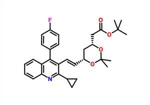 T-butil (3R, 5S) -7- [2-ciklopropil-4- (4-fluorofenil) kinolin-3-il] -3,5-izopropilidendioksio-6-heptenoat CAS 147489-06-3